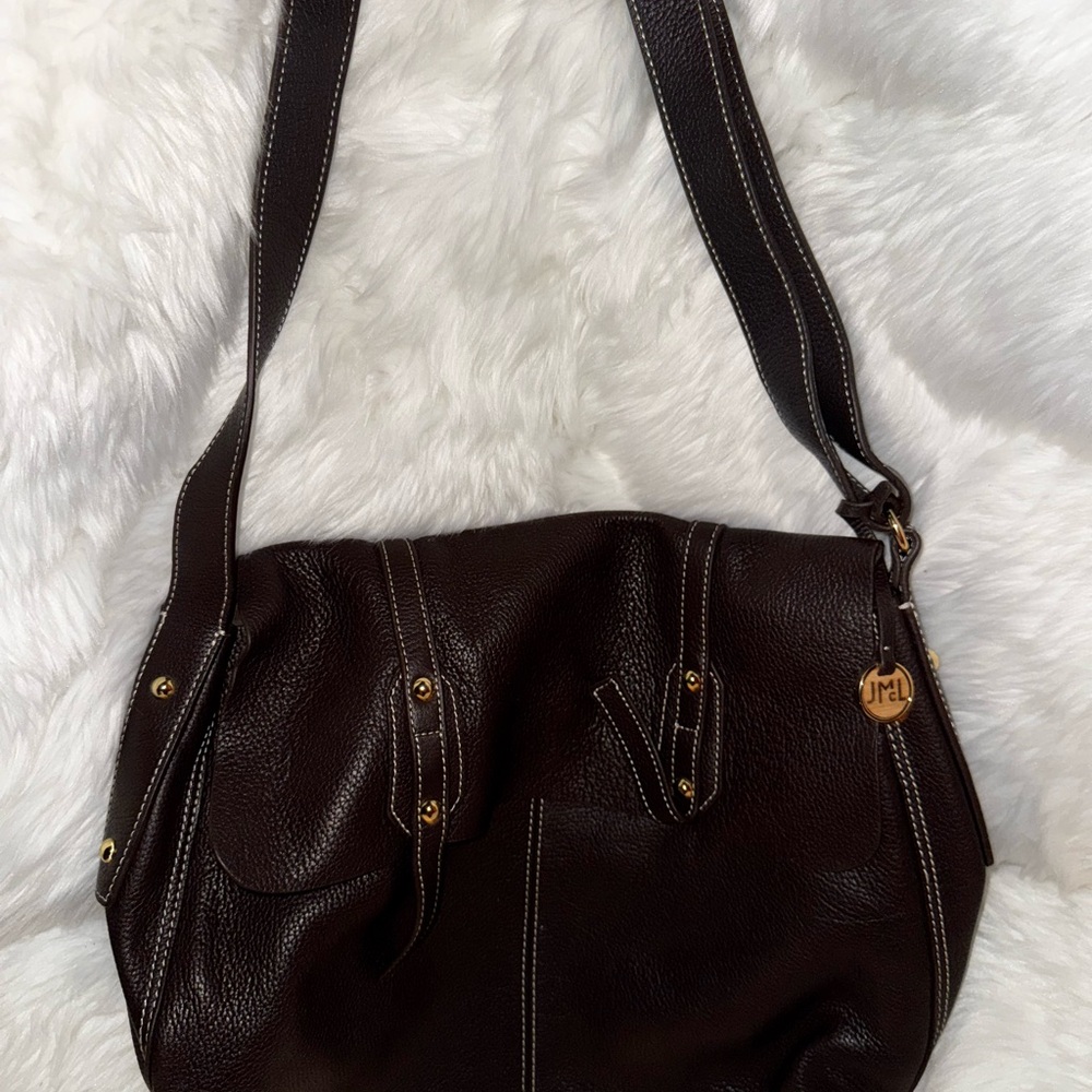 Dark Brown Leather Shoulder Bag